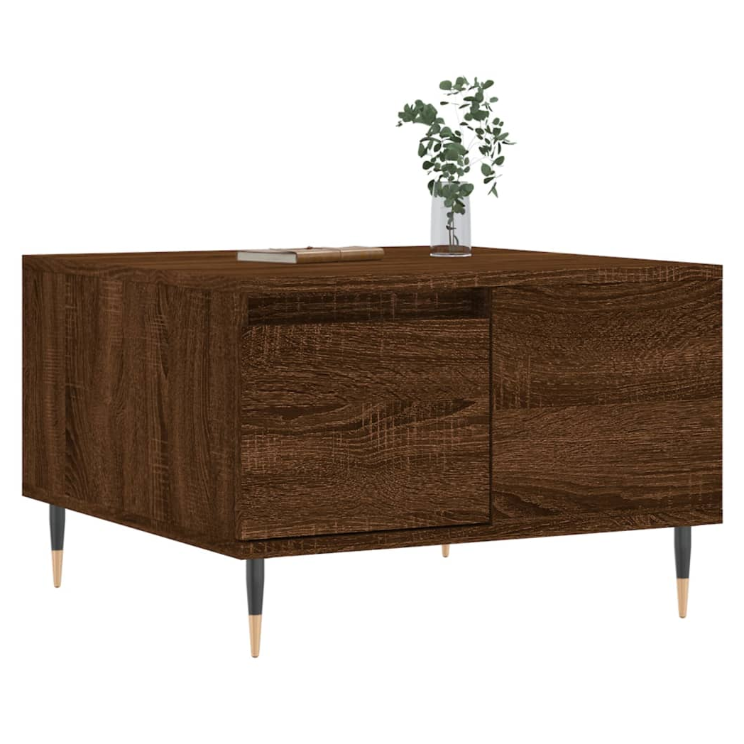 Coffee Table Brown Oak 55x55x36.5 cm Engineered Wood