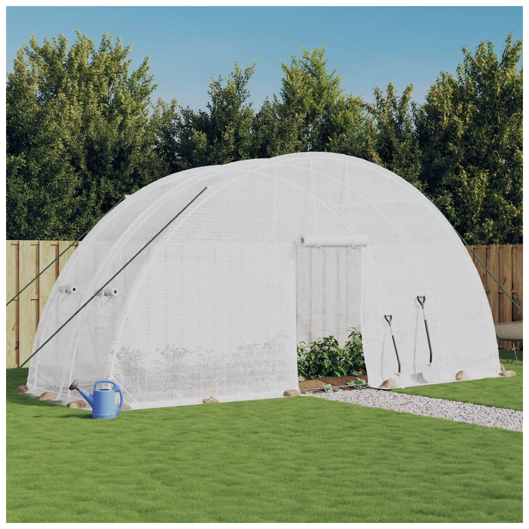 Greenhouse with Steel Frame White 12 m 6x2x2.85 m