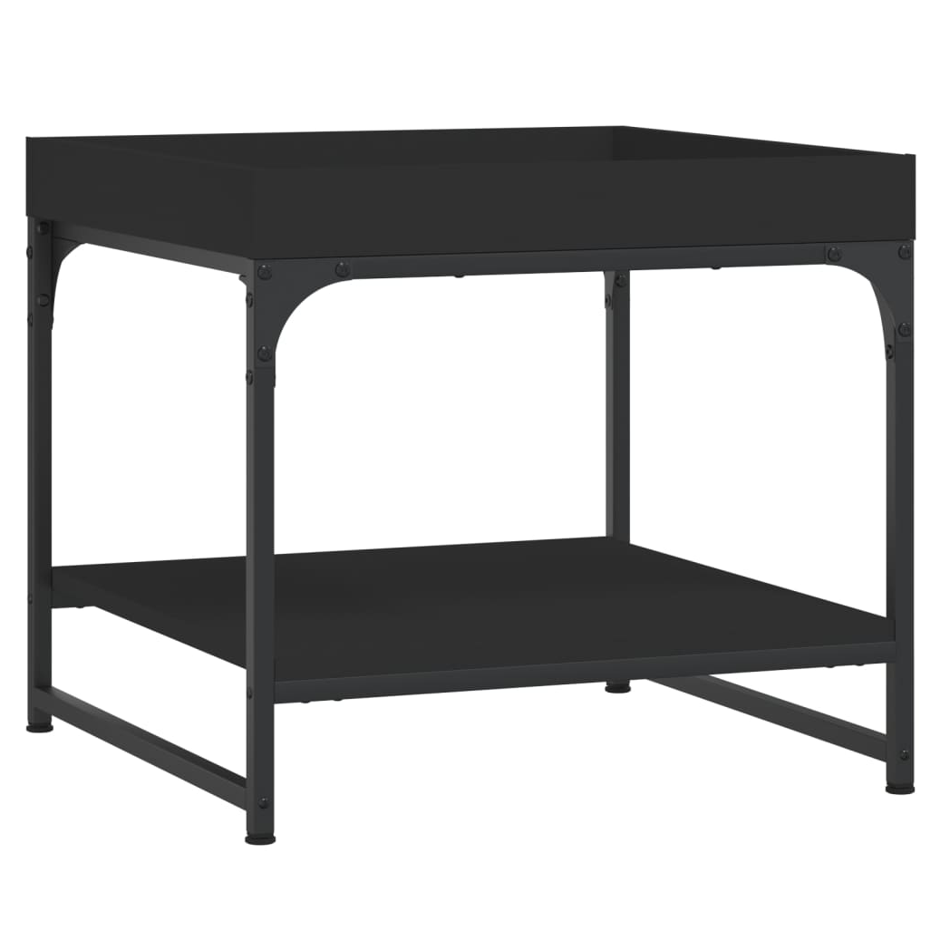 Coffee Table Black 49.5x49.5x45 cm Engineered Wood