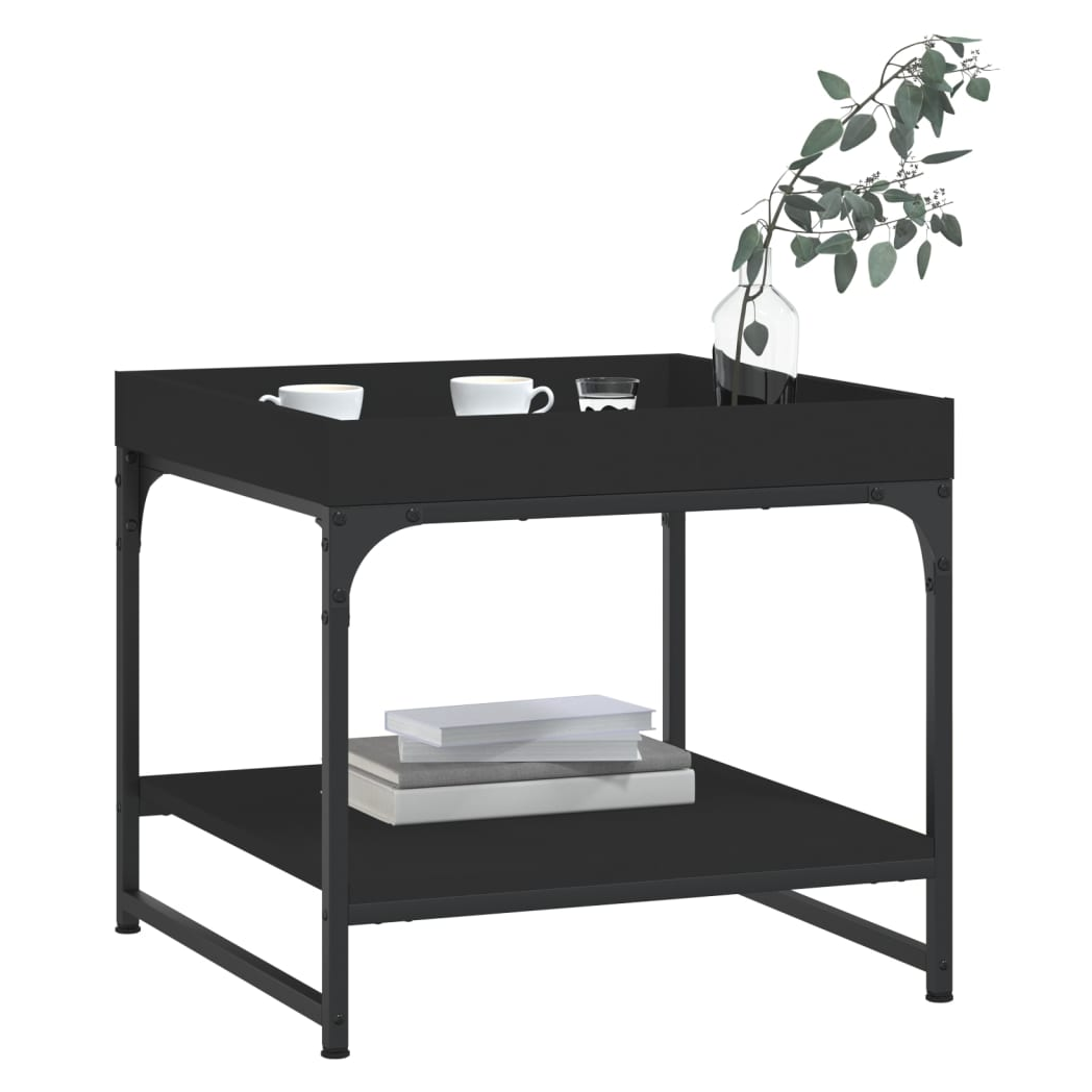 Coffee Table Black 49.5x49.5x45 cm Engineered Wood