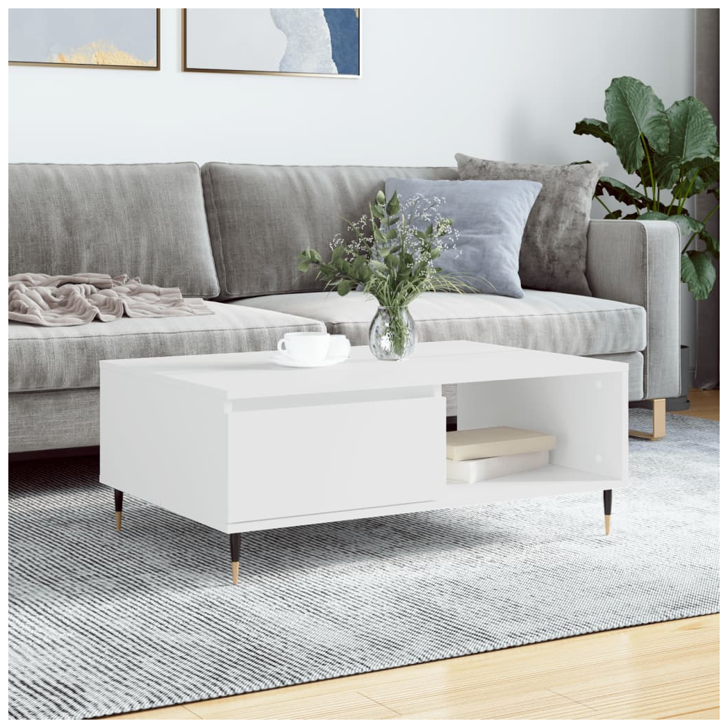 Coffee Table White 90x60x35 cm Engineered Wood