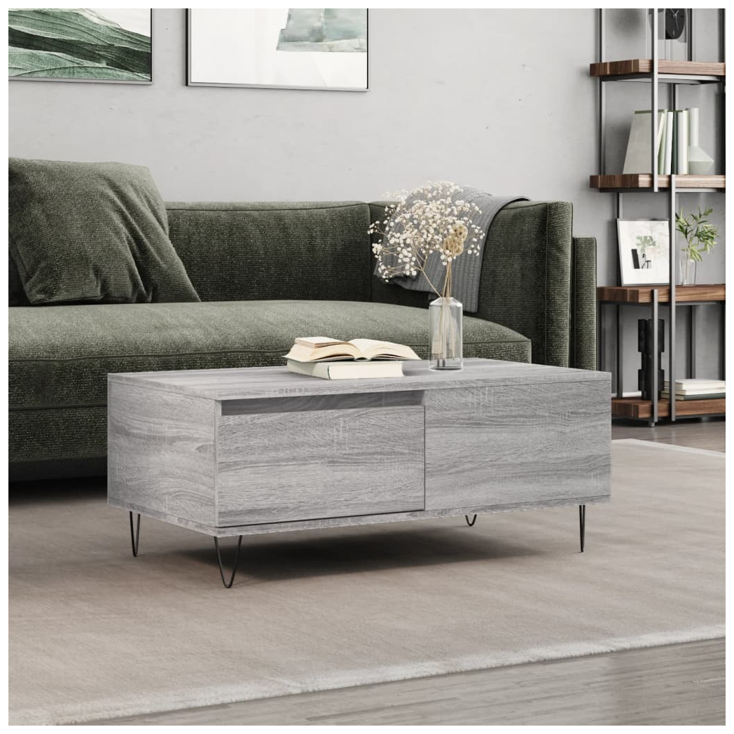 Coffee Table Grey Sonoma 90x50x36.5 cm Engineered Wood
