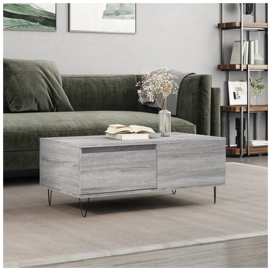 Coffee Table Grey Sonoma 90x50x36.5 cm Engineered Wood