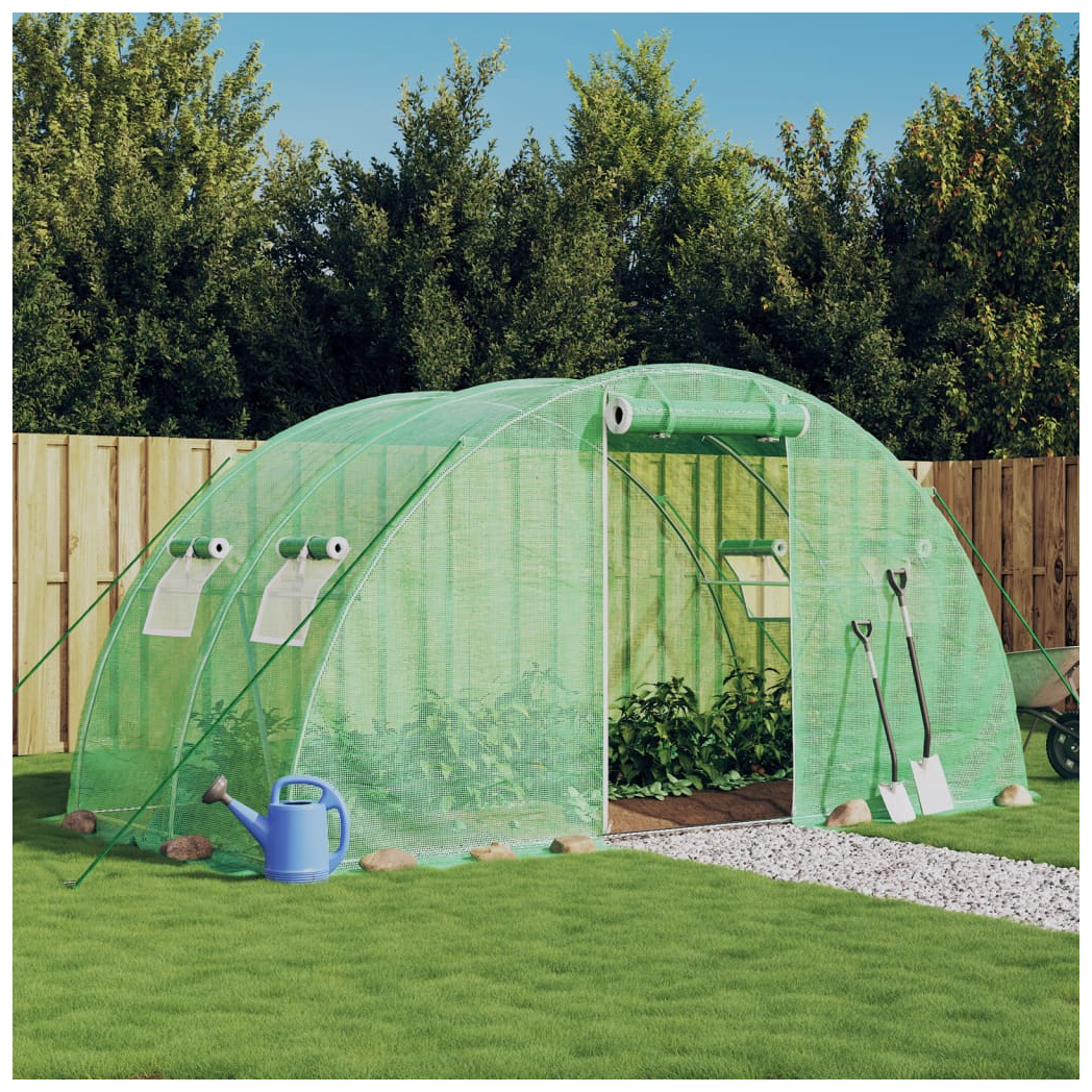 Greenhouse with Steel Frame Green 8 m 4x2x2 m
