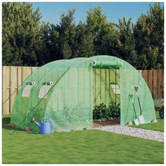 Greenhouse with Steel Frame Green 8 m 4x2x2 m