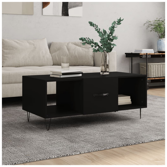 Coffee Table Black 102x50x40 cm Engineered Wood