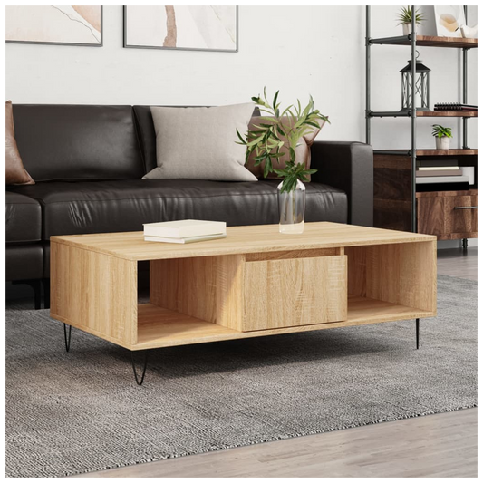 Coffee Table Sonoma Oak 104x60x35 cm Engineered Wood