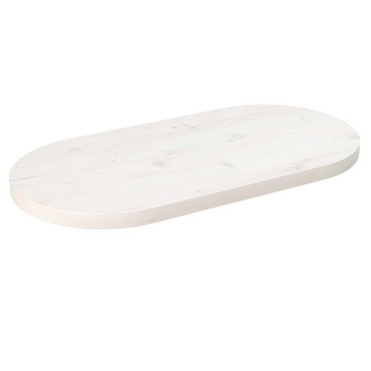 Table Top White 70x35x2.5 cm Solid Wood Pine Oval