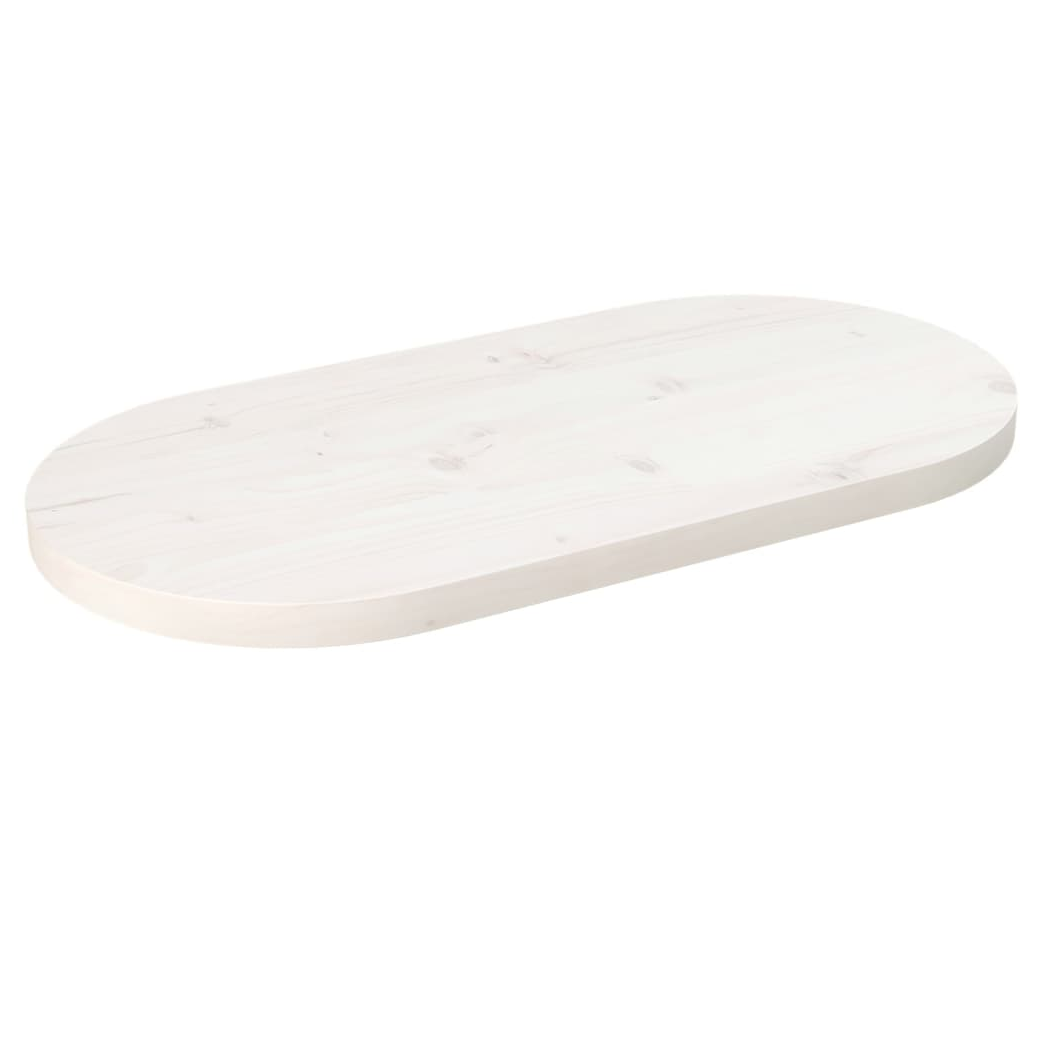 Table Top White 70x35x2.5 cm Solid Wood Pine Oval
