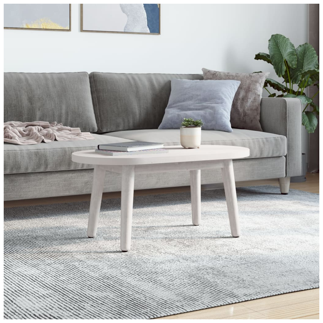 Table Top White 70x35x2.5 cm Solid Wood Pine Oval