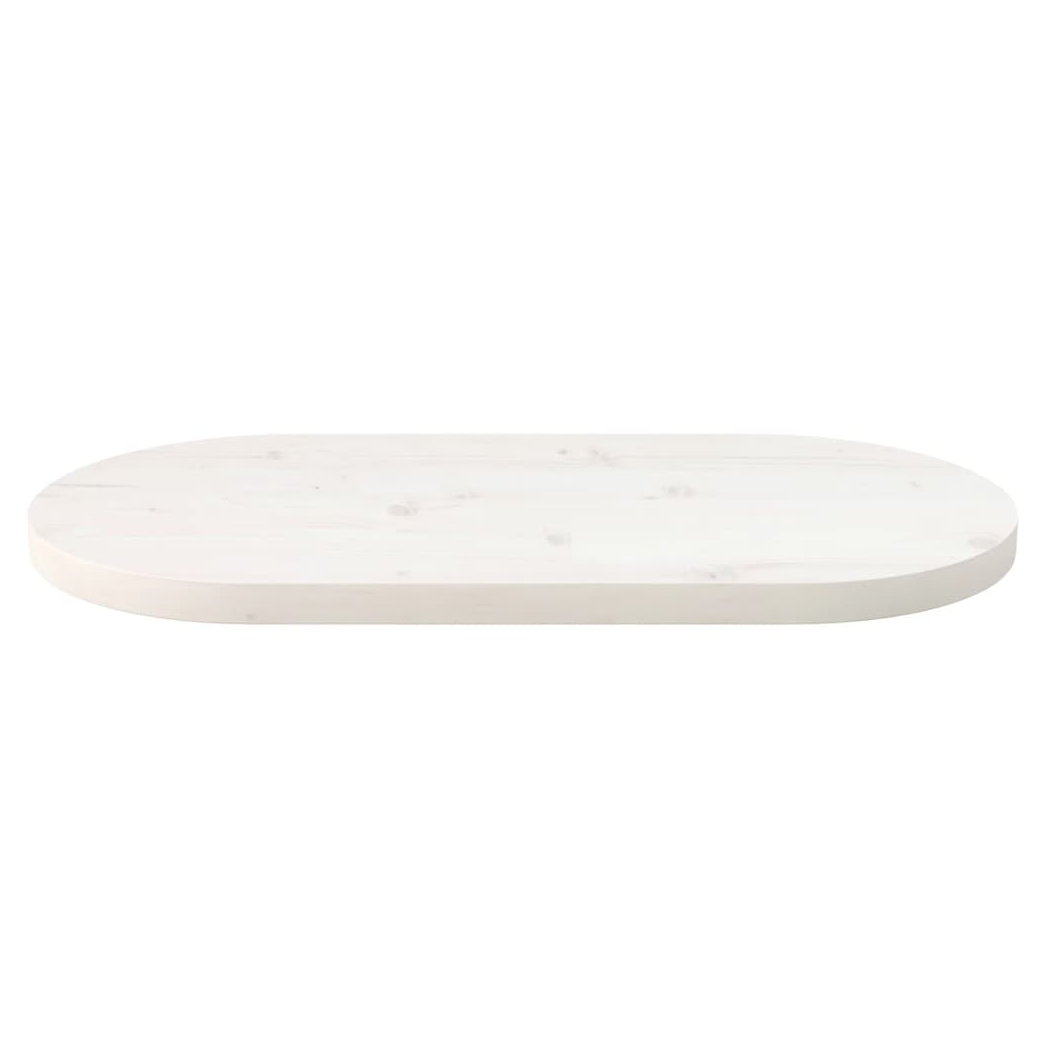 Table Top White 70x35x2.5 cm Solid Wood Pine Oval