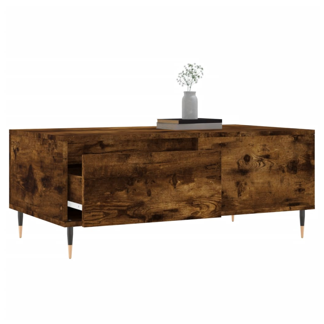 Coffee Table Smoked Oak 90x50x36.5 cm Engineered Wood