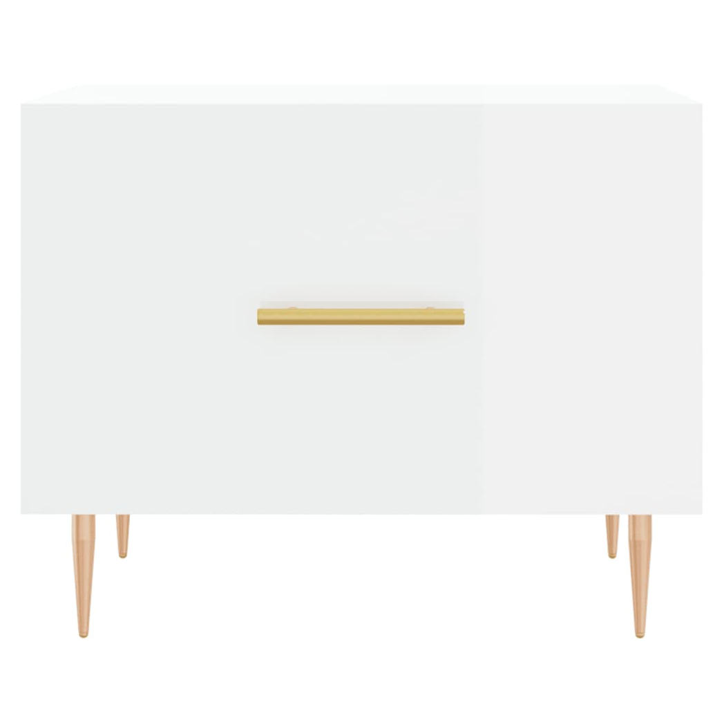 Coffee Table High Gloss White 50x50x40 cm Engineered Wood