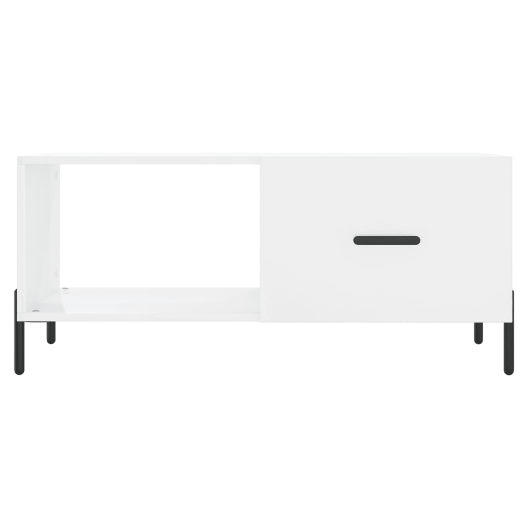 Coffee Table High Gloss White 90x50x40 cm Engineered Wood