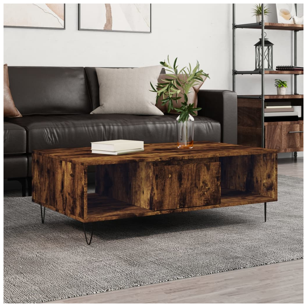 Coffee Table Smoked Oak 104x60x35 cm Engineered Wood