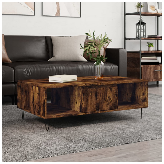 Coffee Table Smoked Oak 104x60x35 cm Engineered Wood