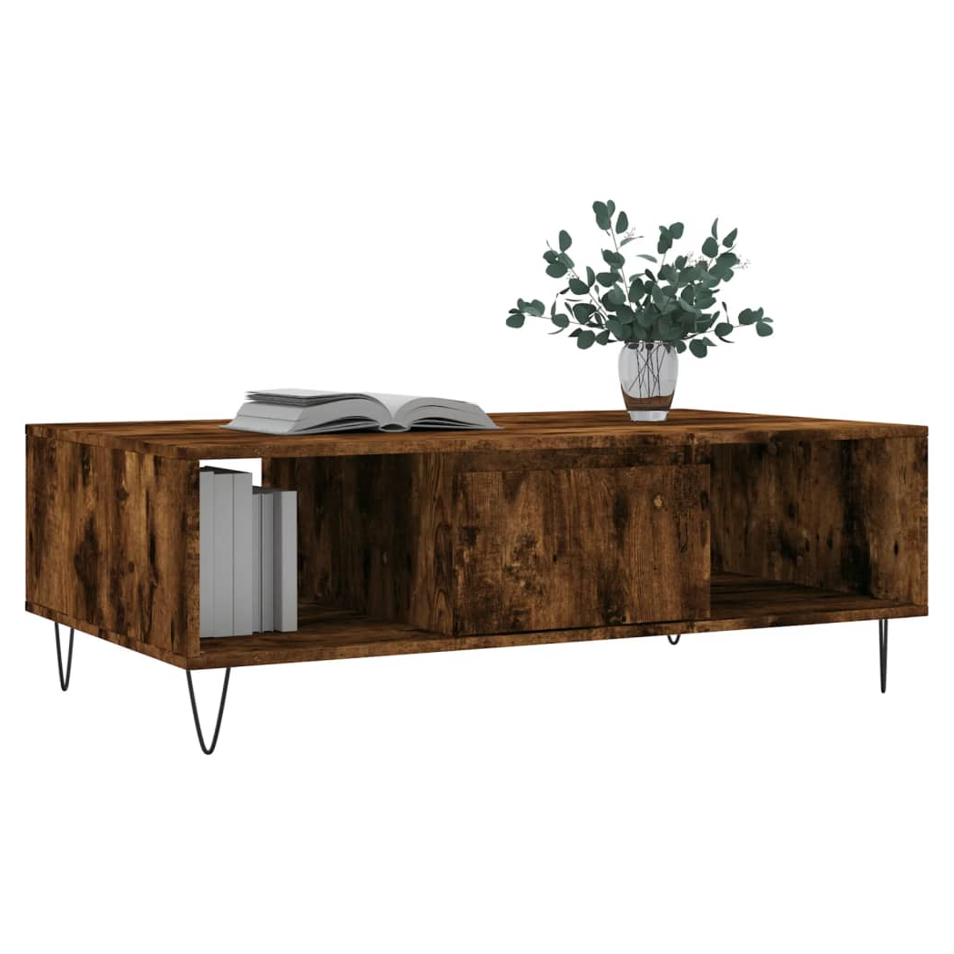Coffee Table Smoked Oak 104x60x35 cm Engineered Wood