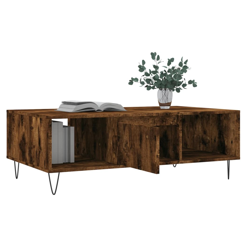 Coffee Table Smoked Oak 104x60x35 cm Engineered Wood
