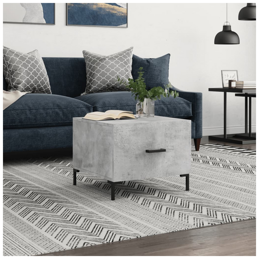 Coffee Table Concrete Grey 50x50x40 cm Engineered Wood