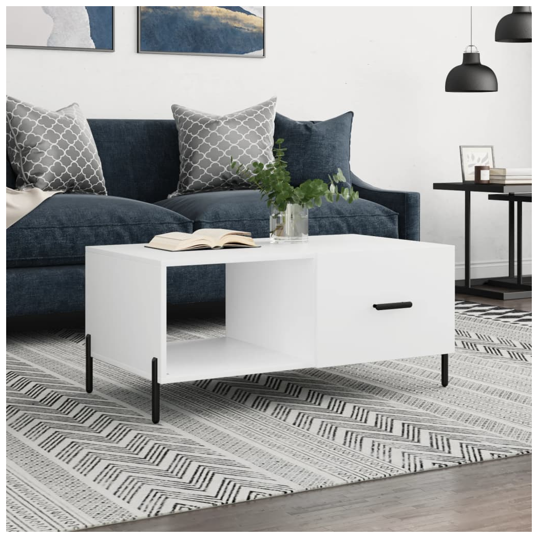 Coffee Table White 90x50x40 cm Engineered Wood