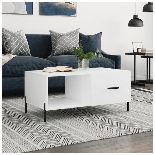 Coffee Table White 90x50x40 cm Engineered Wood