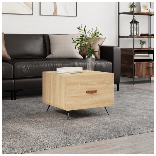 Coffee Table Sonoma Oak 50x50x40 cm Engineered Wood