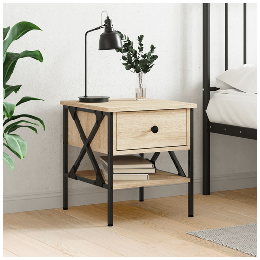 Bedside Table Sonoma Oak 40x42x45 cm Engineered Wood