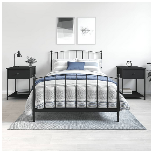 Bedside Tables 2 pcs Black 44x45x58 cm Engineered Wood