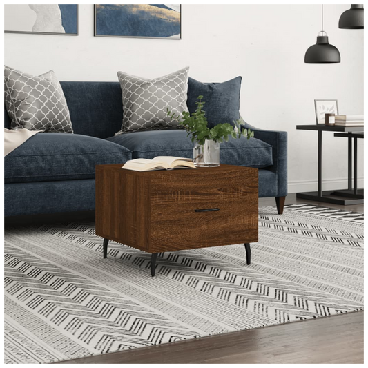 Coffee Table Brown Oak 50x50x40 cm Engineered Wood