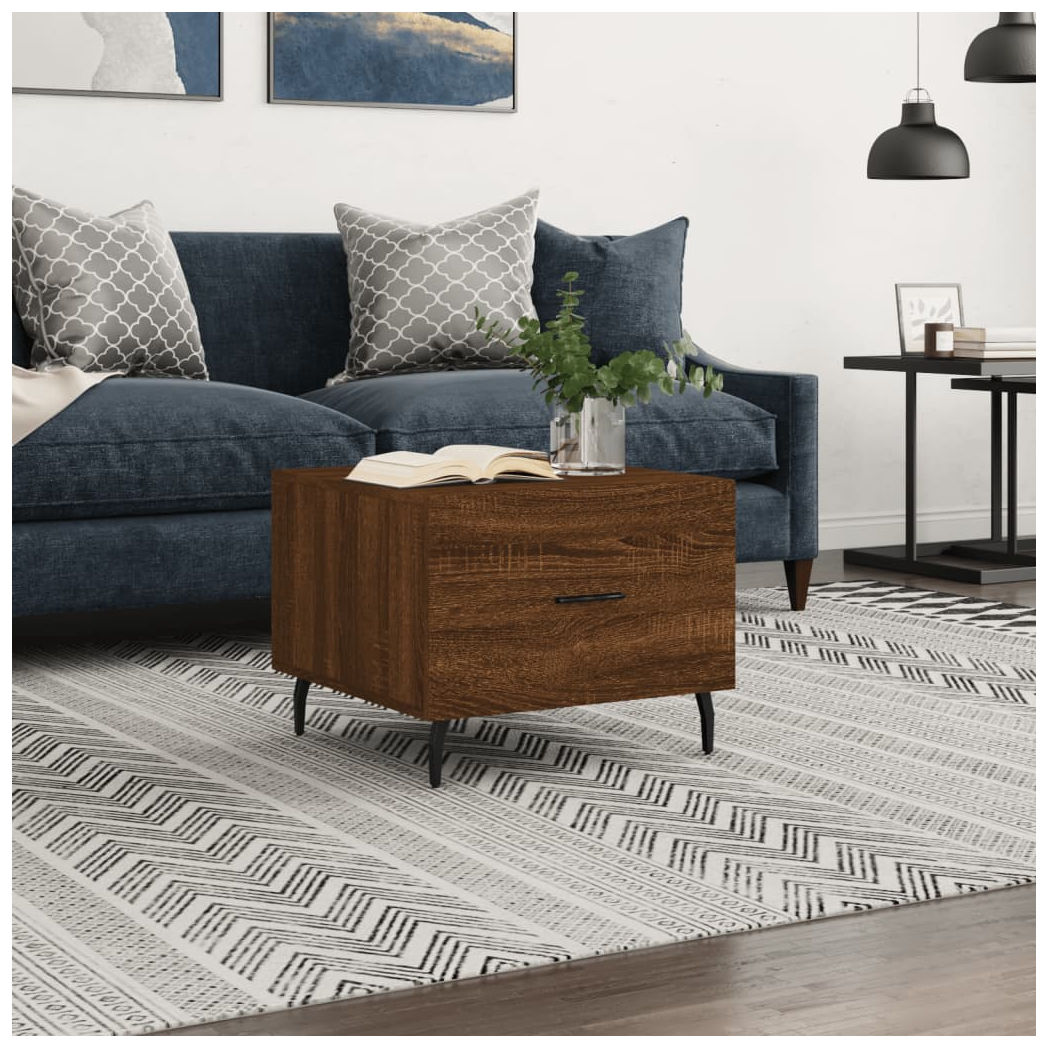 Coffee Table Brown Oak 50x50x40 cm Engineered Wood