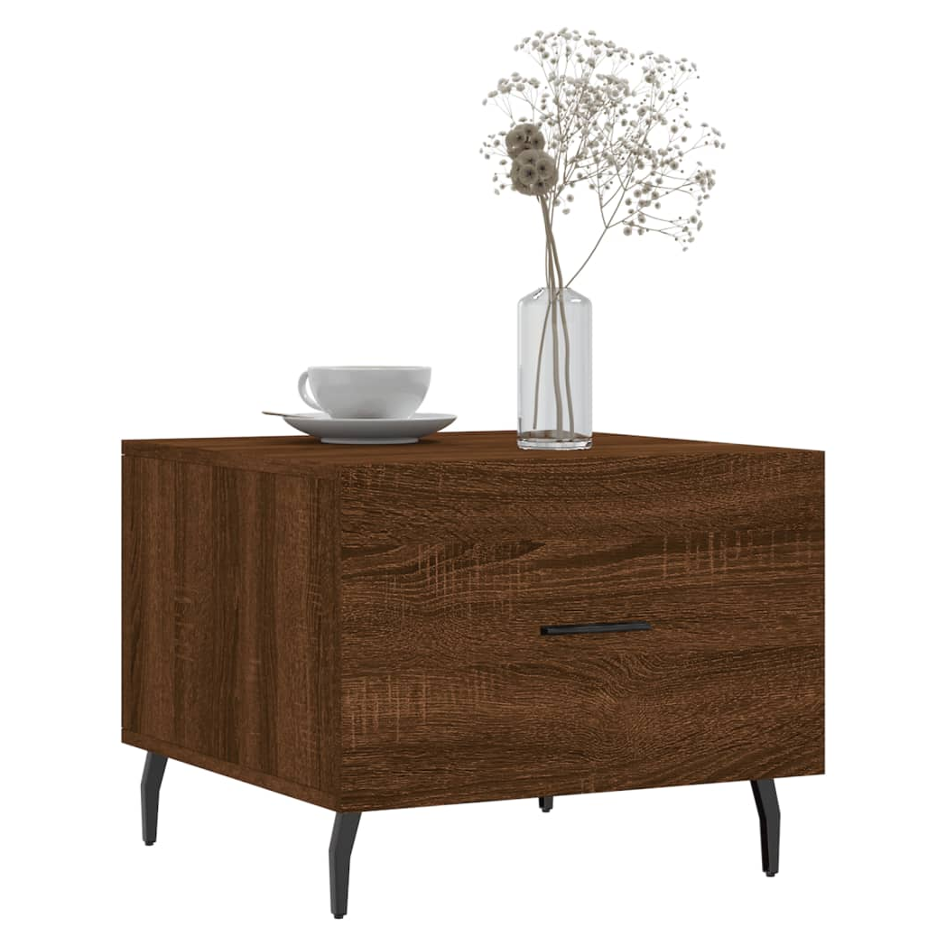 Coffee Table Brown Oak 50x50x40 cm Engineered Wood