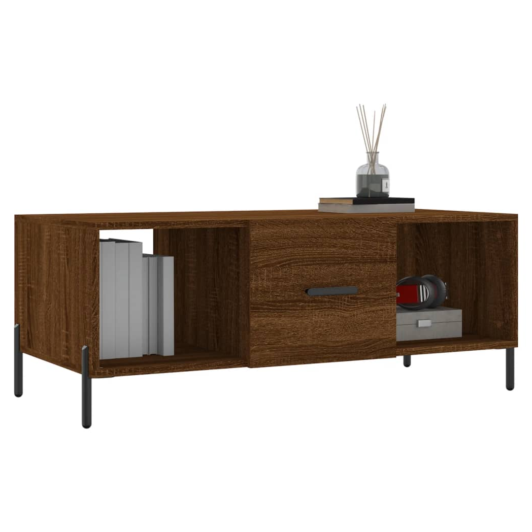 Coffee Table Brown Oak 102x50x40 cm Engineered Wood
