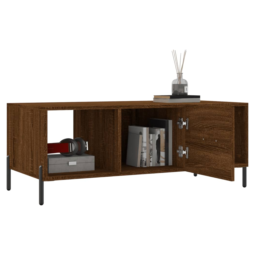 Coffee Table Brown Oak 102x50x40 cm Engineered Wood