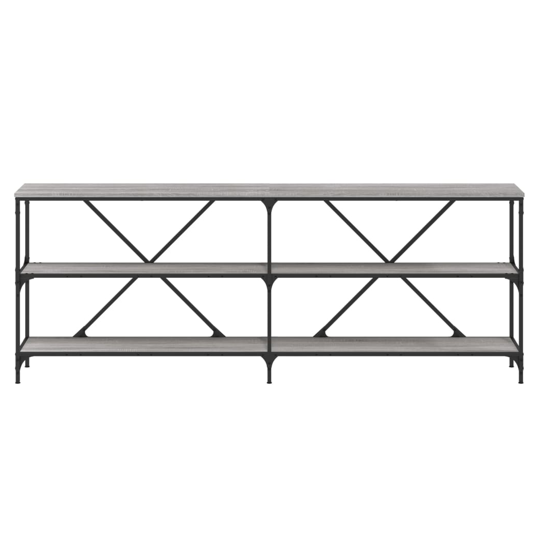 Console Table Grey Sonoma 200x30x75 cm Engineered Wood and Iron
