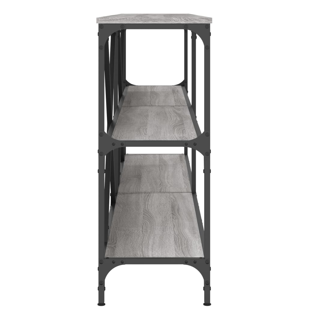 Console Table Grey Sonoma 200x30x75 cm Engineered Wood and Iron