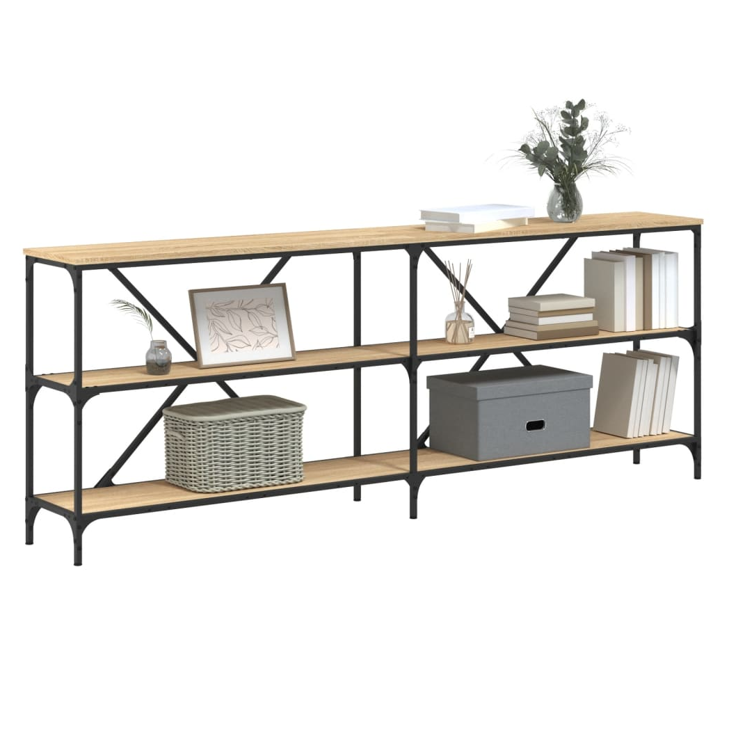 Console Table Sonoma Oak 200x30x75 cm Engineered Wood and Iron