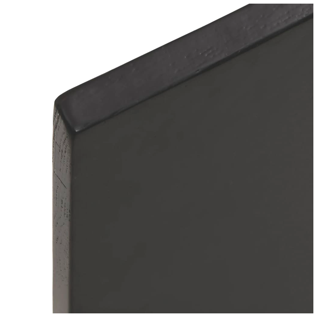 Table Top Dark Brown 80x60x2 cm Treated Solid Wood Oak Live Edge