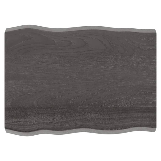 Table Top Dark Brown 80x60x(2-6) cm Treated Solid Wood Live Edge