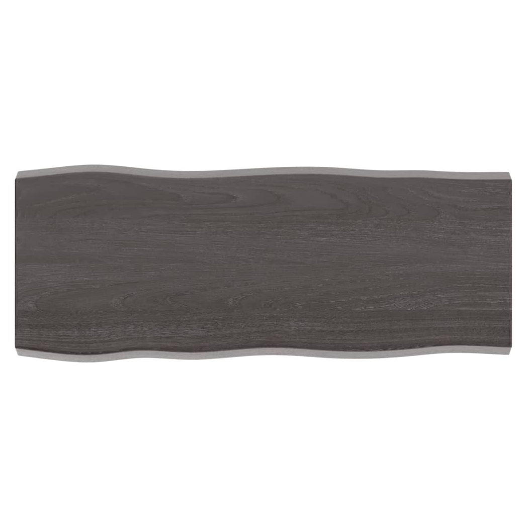 Table Top Dark Brown 100x40x(2-4) cm Treated Solid Wood Live Edge