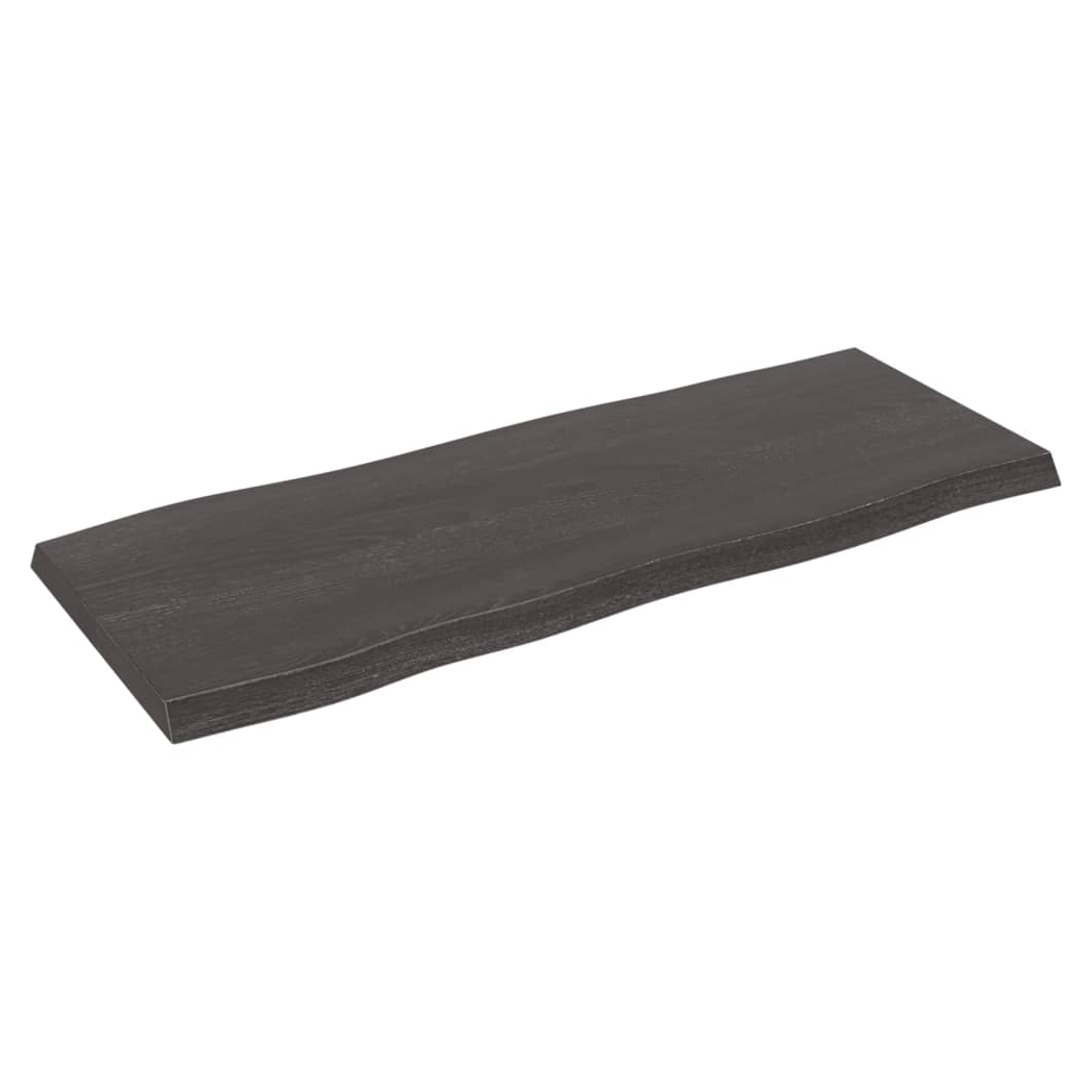 Table Top Dark Brown 100x40x(2-4) cm Treated Solid Wood Live Edge
