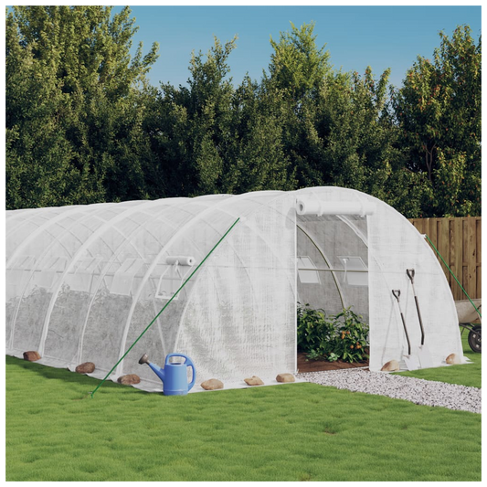 Greenhouse with Steel Frame White 24 m 6x4x2 m