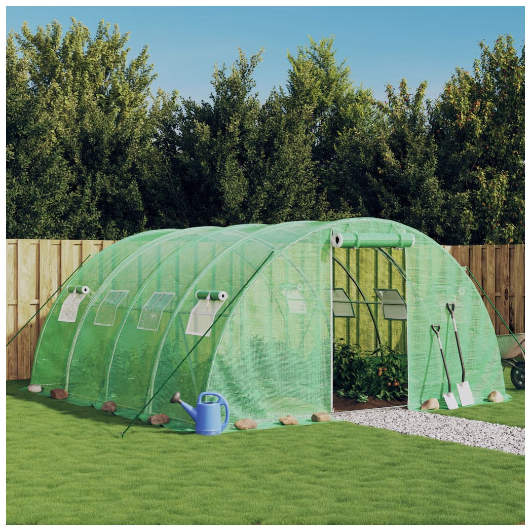 Greenhouse with Steel Frame Green 16 m 4x4x2 m