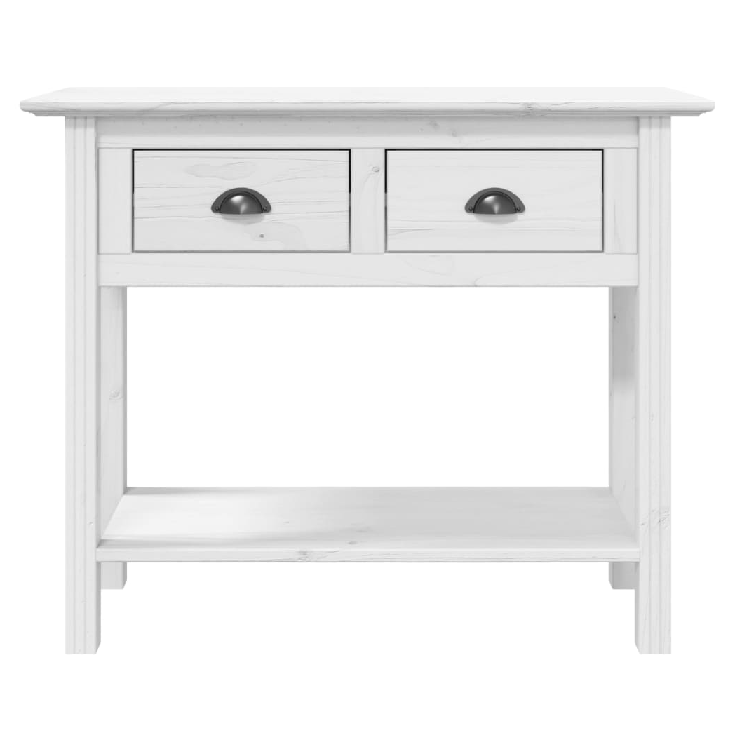 Console Table BODO White 90x34.5x73 cm Solid Wood Pine