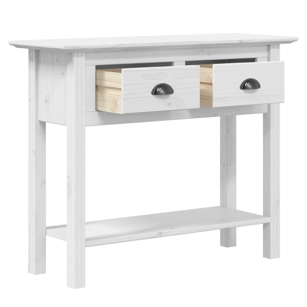 Console Table BODO White 90x34.5x73 cm Solid Wood Pine