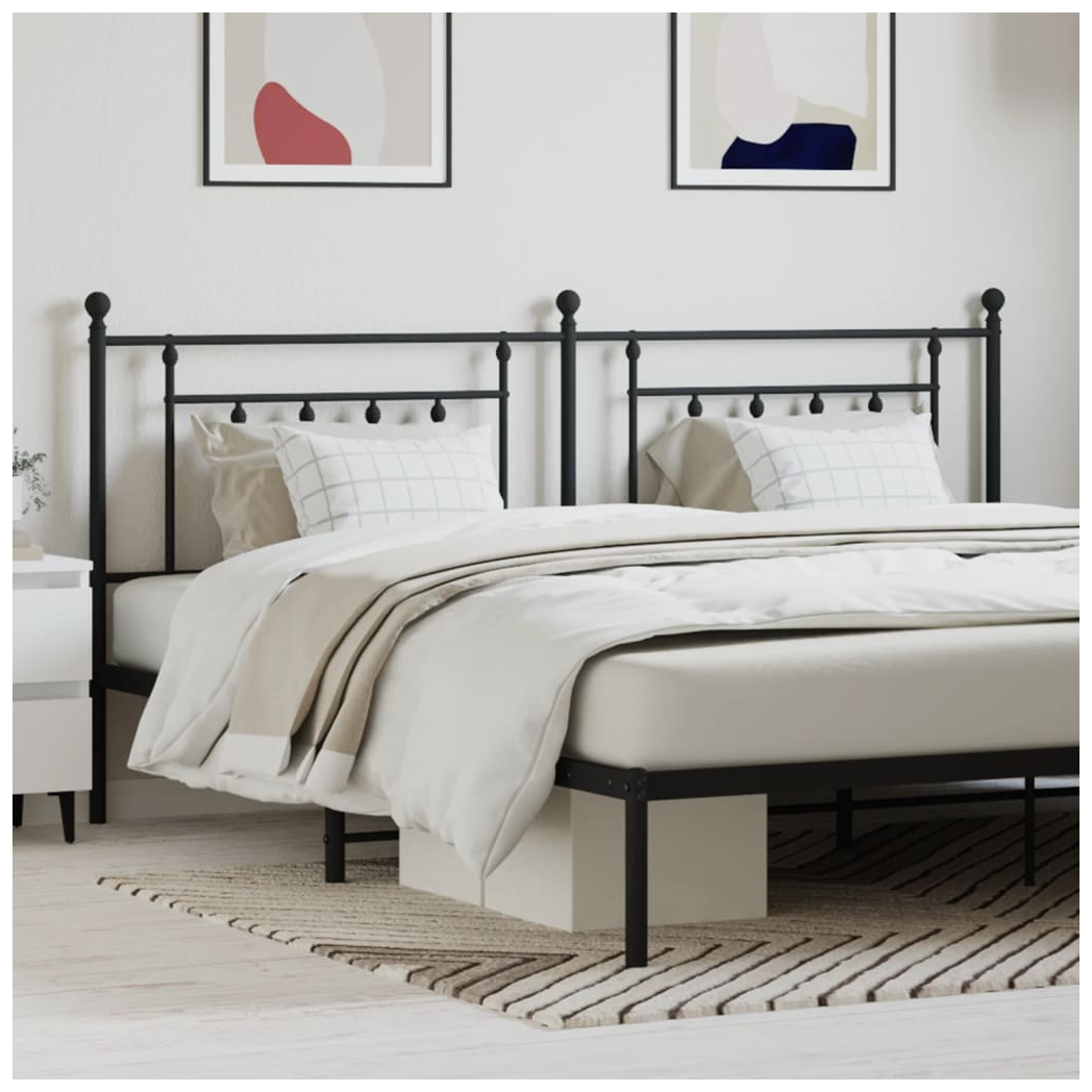Metal Headboard Black 200 cm