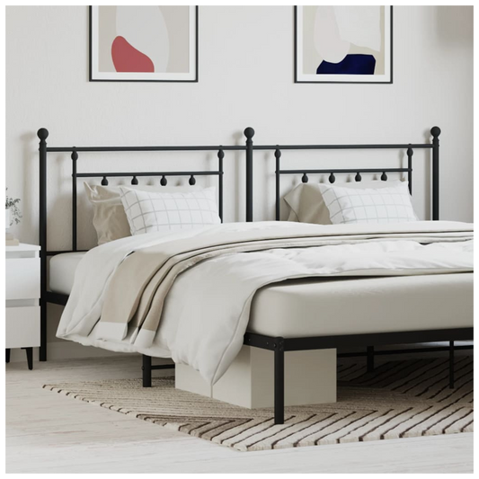 Metal Headboard Black 200 cm