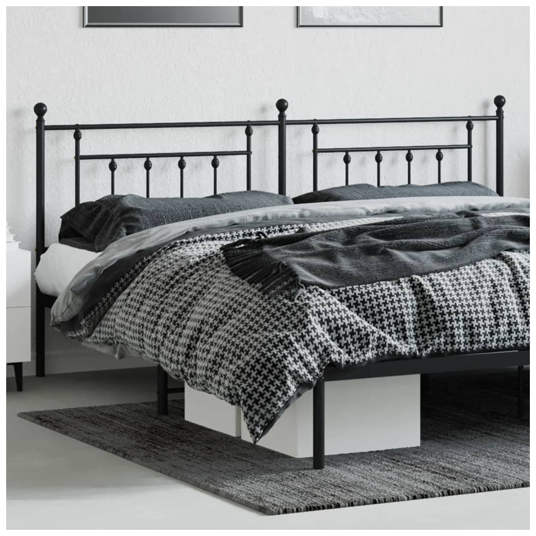 Metal Headboard Black 200 cm