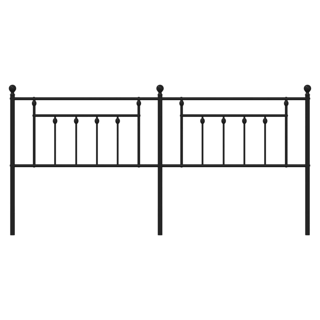 Metal Headboard Black 200 cm