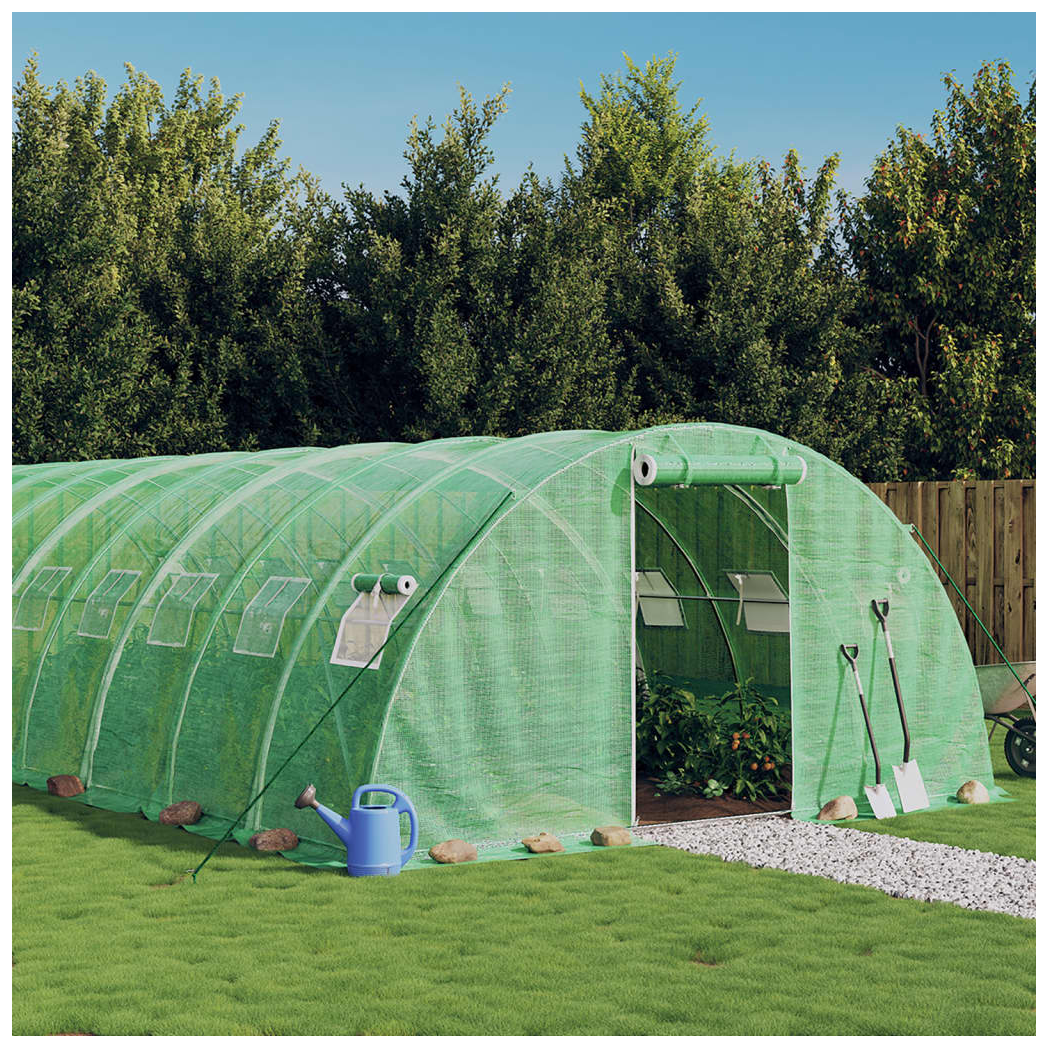 Greenhouse with Steel Frame Green 24 m 6x4x2 m
