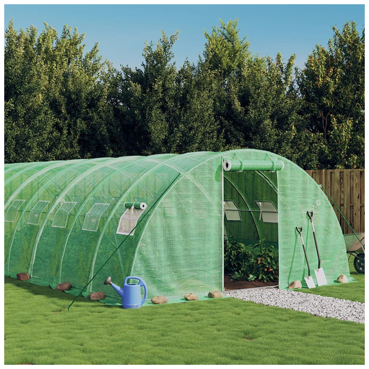 Greenhouse with Steel Frame Green 56 m 14x4x2 m